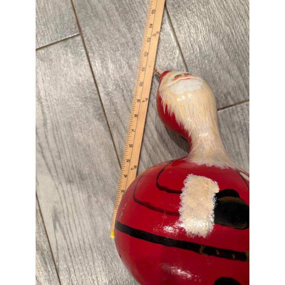Santa Claus Gourd Hand Painted Artisan Folk Art Christmas‎ Handmade 11